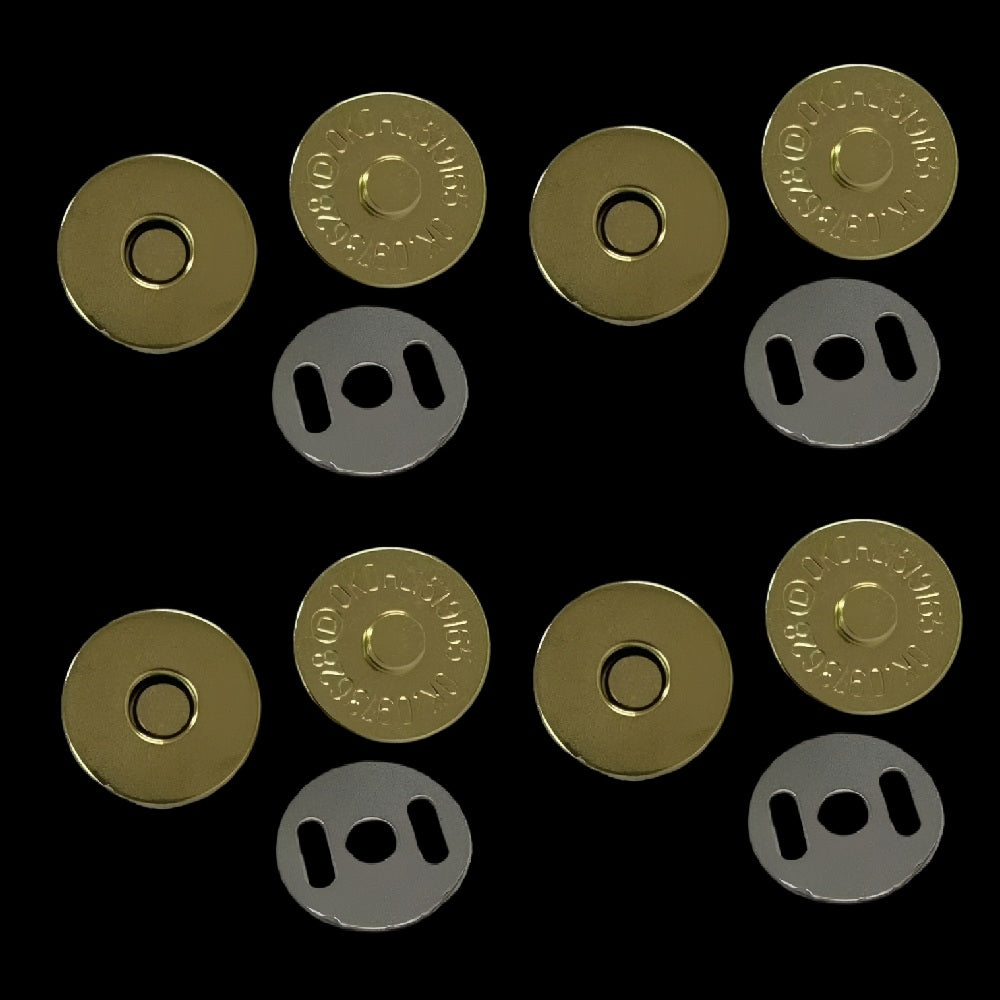 Magnetic Bag Snap Buttons (4 Sets) 22x18 MM Locks Closures Gold Color Metal Alloy Buckle For Accessories Making Spare Replacements