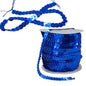 Sequins Chain Rolls (10 Meters) Royal Blue 6 MM Round Paillettes For Sewing Accessories Garment Ornament Decorative Embellishments [ac-sewsupp-00010-m15]