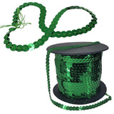 Sequins Chain Rolls (10 Meters) Shine Reflective Green 6 MM Round Paillettes For Sewing Accessories Garment Ornament Decorative Embellishments [ac-sewsupp-00010-m1]
