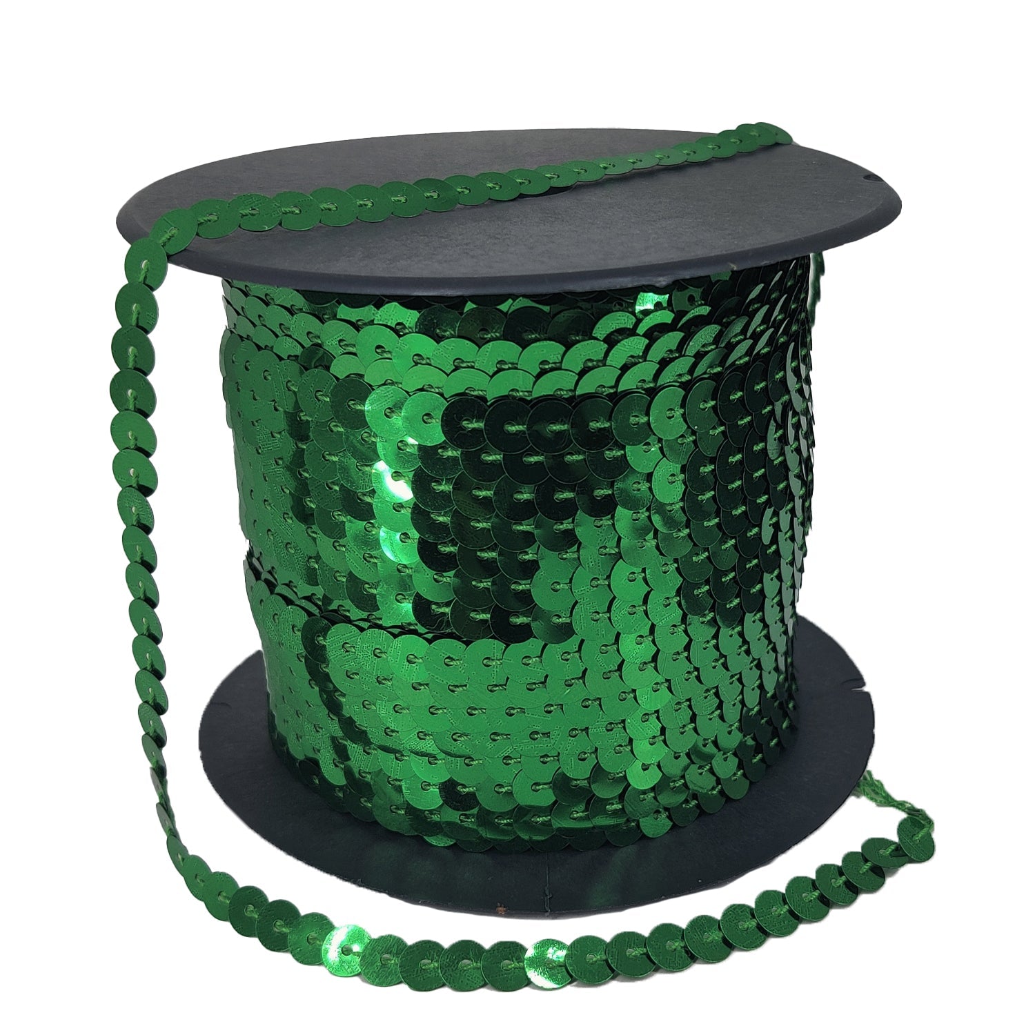 Sequins Chain Rolls (10 Meters) Shine Reflective Green 6 MM Round Paillettes For Sewing Accessories Garment Ornament Decorative Embellishments [ac-sewsupp-00010-m1]