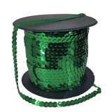 Sequins Chain Rolls (10 Meters) Shine Reflective Green 6 MM Round Paillettes For Sewing Accessories Garment Ornament Decorative Embellishments [ac-sewsupp-00010-m1]