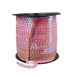 Sequins Chain Rolls (10 Meters) Shine Reflective Light Pink 6 MM Round Paillettes For Sewing Accessories Garment Ornament Decorative Embellishments [ac-sewsupp-00010-m6]