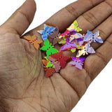 Plastic Sequins (75+ Pieces, 5 GMs Wt) 12x17 MM 0.3 MM Thick No Hole Multi-color Butterfly Paillettes For Sewing Garment DIY Crafts Embellishments [ac-sewsupp-00011-m14]