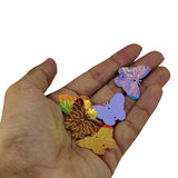 Plastic Sequins (40+ Pieces, 10 GMs Wt) 23x30 MM 0.5 MM Thick 1 MM Hole Mixed Colors Butterfly Paillettes For Sewing Garment DIY Crafts [ac-sewsupp-00011-m16]
