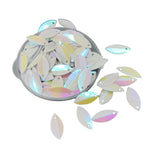 Plastic Sequins (750+ Pieces) 15x6.5 MM 0.3 MM Thick 1 MM Hole Pink & White Oval Paillettes For Sewing Garment DIY Crafts Embellishments [ac-sewsupp-00011-m21]