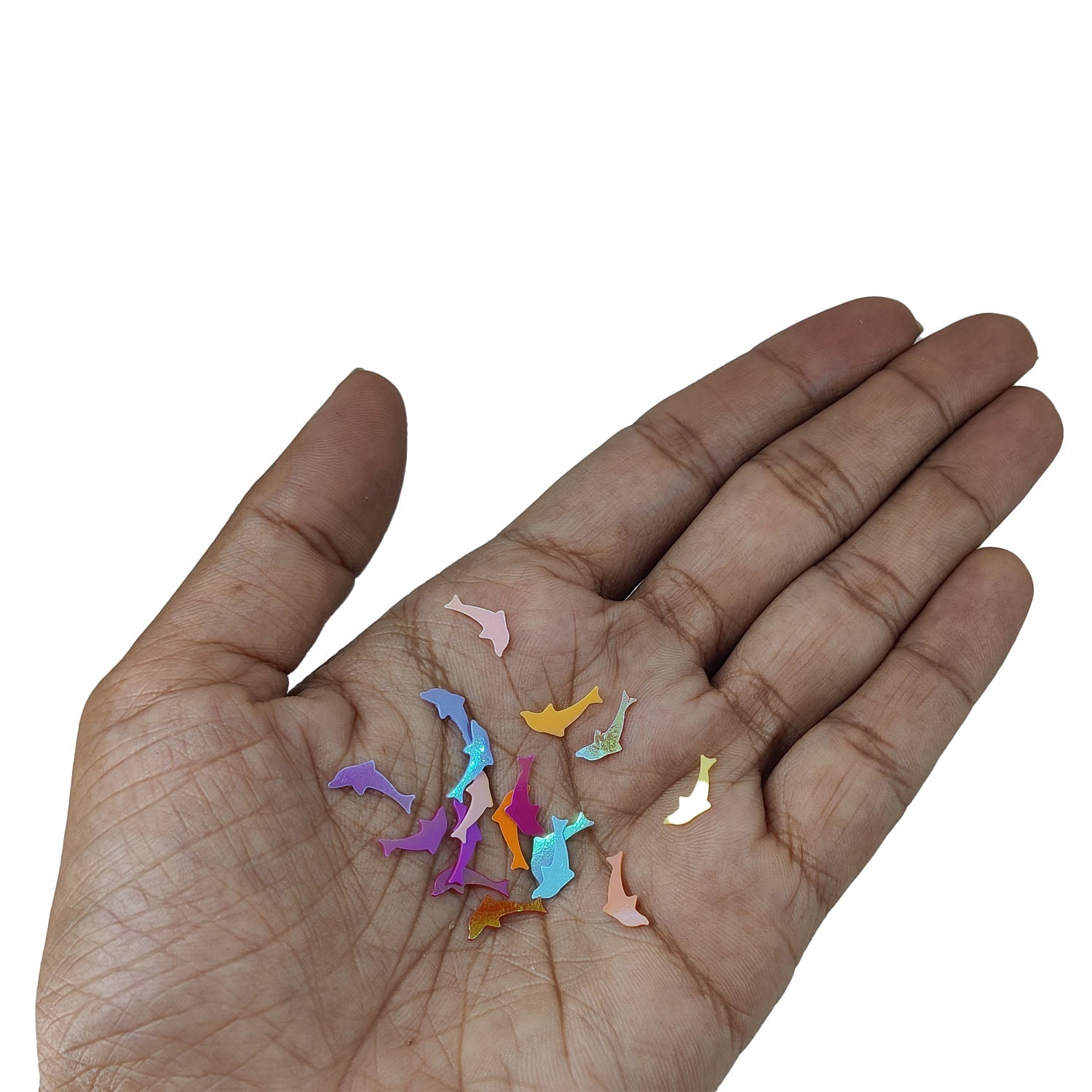 Plastic Sequins (1300+ Pieces) 11x5 MM 0.4 MM Thick No Hole Mixed Colors Dolphin Paillettes For Sewing Garment DIY Crafts Embellishments [ac-sewsupp-00011-m4]