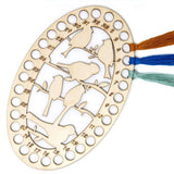 Wooden Embroidery Floss Thread Holder Organizer (1 Piece) 8x5 Inch / 20x12.5 CM 2 MM Thick Oval Bird Pattern Needlework Cross Stitching Kit [jefs-dispcrdtool-00008-m1]