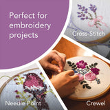 Wooden Embroidery Floss Thread Holder Organizer (1 Piece) 6 Inch / 15 CM 2 MM Thick Round Flower Pattern Needlework Cross Stitching Kit [jefs-dispcrdtool-00008-m2]