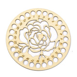 Wooden Embroidery Floss Thread Holder Organizer (1 Piece) 6 Inch / 15 CM 2 MM Thick Round Flower Pattern Needlework Cross Stitching Kit [jefs-dispcrdtool-00008-m2]