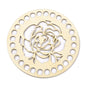 Wooden Embroidery Floss Thread Holder Organizer (1 Piece) 6 Inch / 15 CM 2 MM Thick Round Flower Pattern Needlework Cross Stitching Kit [jefs-dispcrdtool-00008-m2]