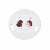Mini Hair Claw Clips Accessories Display Hanger Cards (50 Pieces) 2.5 Inch 10 Slots Round White [jefs-dispcrdtool-00011-m1]