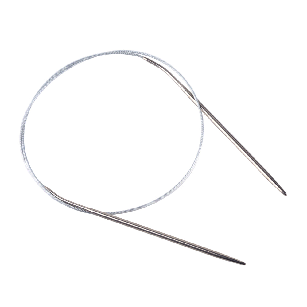 Wired Circular Stainless Sewing Needle 30 Inch 2.5 MM Thick + 1 Plastic Needle 2.75 Inch For Yarn Knitting Crochet Crafts