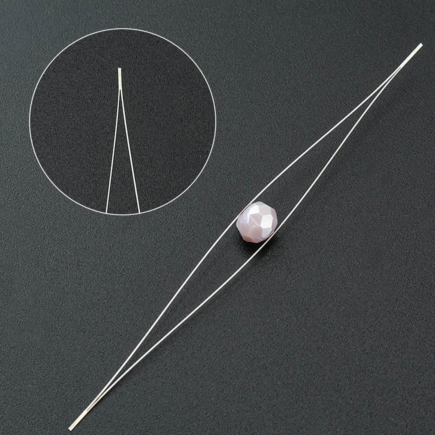 Stainless Steel Collapsible Big Eye Needles (1 PC) 2.25 Inch 0.3 MM Thick For Seed Beads Beading Jewellery Making Embroidery Silver Color