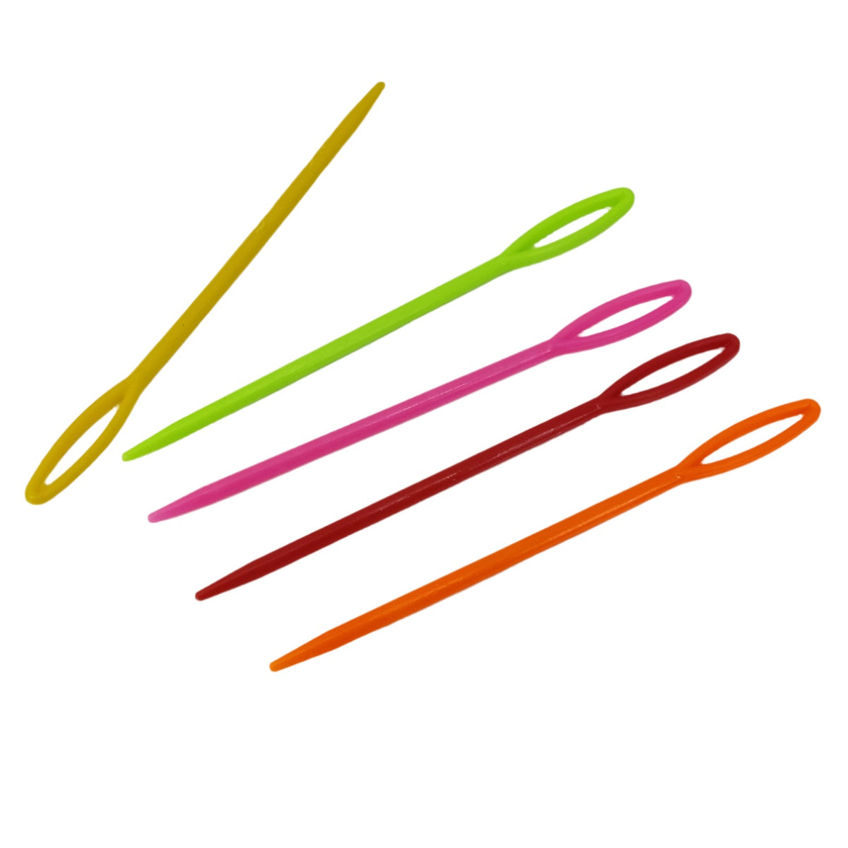 Plastic Sewing Needles (5 PCs, Random Colors) 3.5 Inch Thickness:6MM With Tip:3MM Hole:16x2 MM Children Safe For Yarn Knitting Crochet Crafts