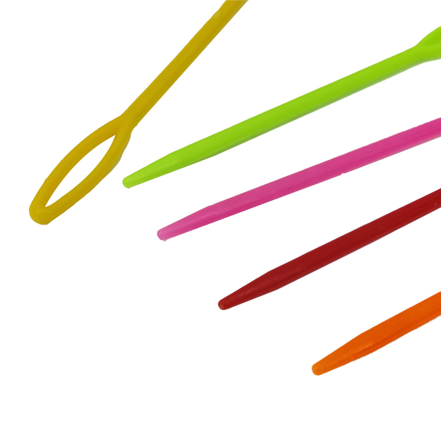Plastic Sewing Needles (5 PCs, Random Colors) 3.5 Inch Thickness:6MM With Tip:3MM Hole:16x2 MM Children Safe For Yarn Knitting Crochet Crafts