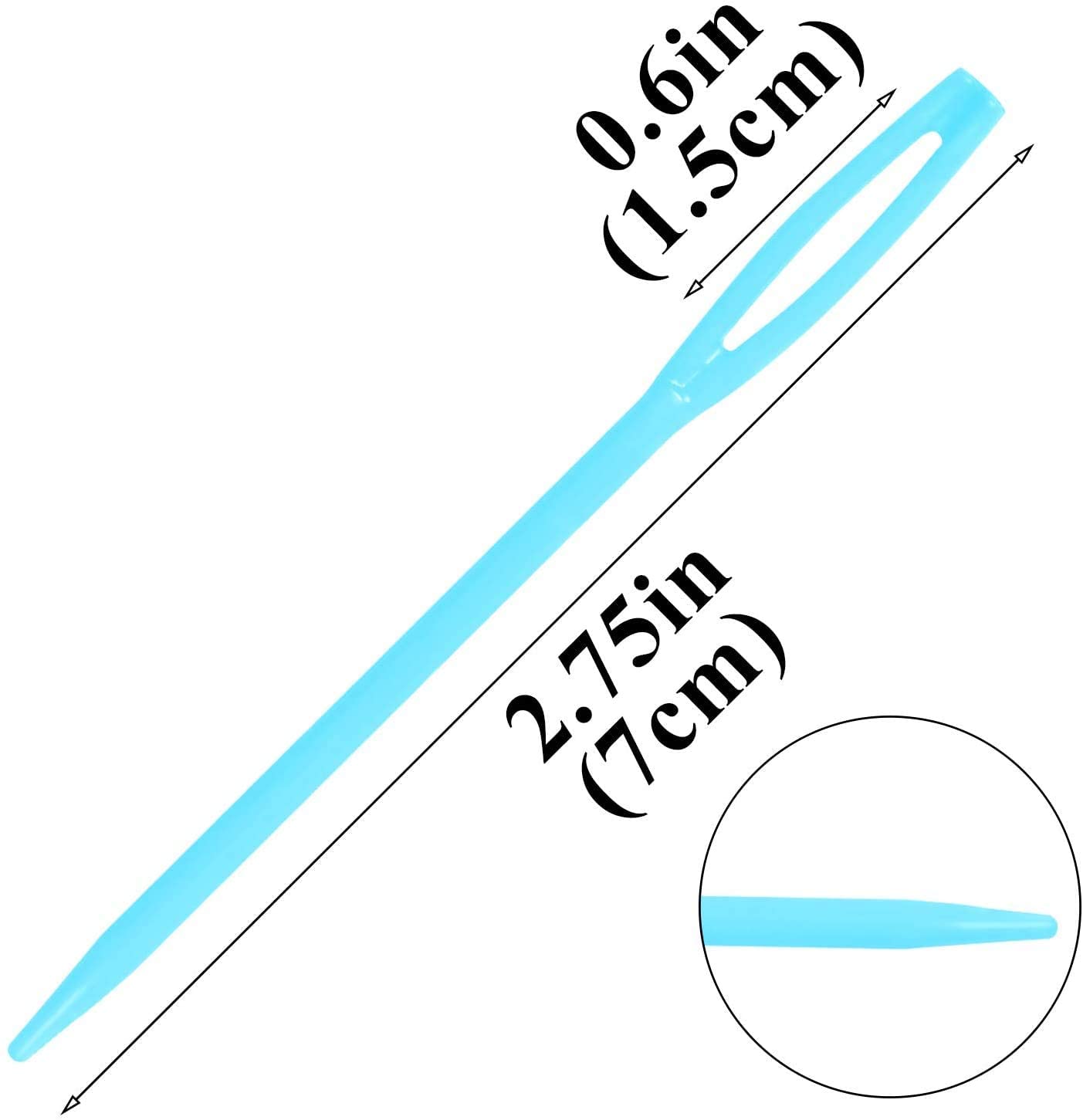 Plastic Sewing Needles (25 PCs, Random Colors) 2.75 Inch Thickness:4.5 MM With Tip: 1 MM Hole:15x1.5 MM Children Safe For Yarn Knitting Crochet Crafts