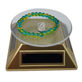 Solar & Battery Power 360 Degree Rotating Display Stands (1 PC) Gold Color 4x2 Inch Plate Dia 3.25 Inch For Watches Jewellery Bracelets Rings Phones [jefs-dispcrdtool-00175-m2]