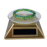 Solar & Battery Power 360 Degree Rotating Display Stands (1 PC) Gold Color 4x2 Inch Plate Dia 3.25 Inch For Watches Jewellery Bracelets Rings Phones [jefs-dispcrdtool-00175-m2]