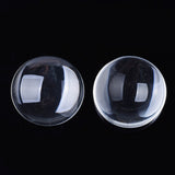 Glass Cabochons 50x12 MM (Light Dots On Surface - 100% Usable - No Returns) Round Dome Flat Back Transparent Embellishments For DIY Crafts Jewellery Making Magnets