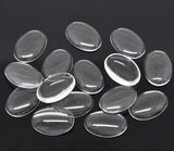 Glass Cabochons Embellishments 18x13x4.5 MM (10 Pieces) Oval Dome Patch Transparent Color For Jewellery Making DIY Painting Crafts Decoration [jefs-embelshcabo-00001-m25]