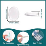 Glass Cabochons Embellishments 40x30x7-8 MM (Pack of 4 PCs) Oval Dome Flat Back Transparent For DIY Crafts Jewellery Making Magnets