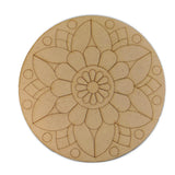 Pre-marked Laser Cut MDF Cutouts 8 Inch (1 Piece) Round Flower 3mm Thick Wood Shapes Bases For DIY Painting Arts Decoration Wall Hanging Gifts [jefs-embelshcabo-00003-m12]