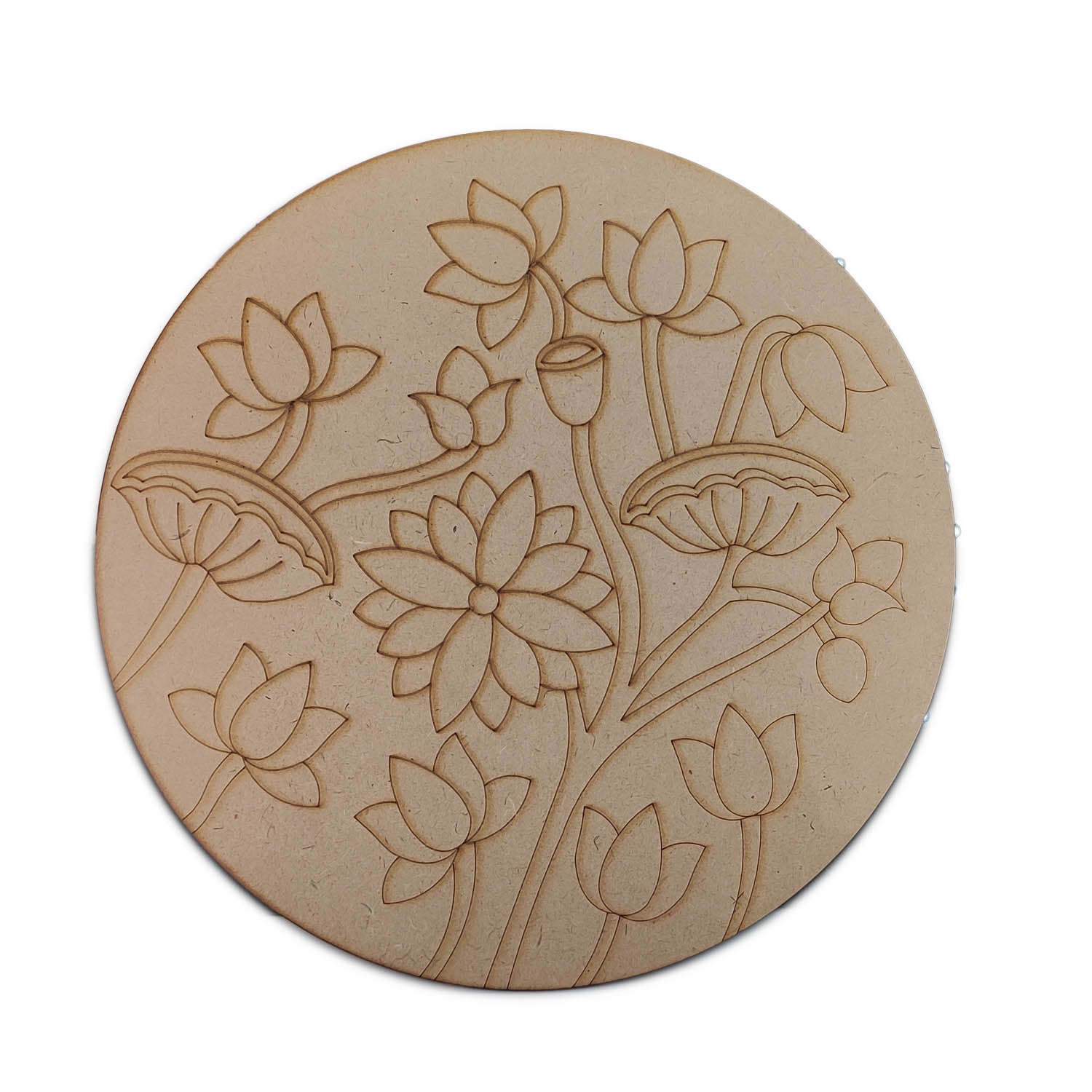 Pre-marked Laser Cut MDF Cutouts 10 Inch (1 Piece) Round Flower 3mm Thick Wood Shapes Bases For DIY Painting Arts Decoration Wall Hanging Gifts [jefs-embelshcabo-00003-m15]