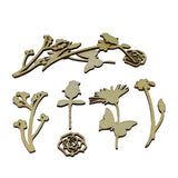 Wooden Bases Blanks (10 Pieces , Mixed Flower Leaf Shapes, 2-8 CM ) For DIY Crafts Painting Arts Decoration Gifts [jefs-embelshcabo-00003-m6]