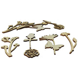 Wooden Bases Blanks (10 Pieces , Mixed Flower Leaf Shapes, 2-8 CM ) For DIY Crafts Painting Arts Decoration Gifts [jefs-embelshcabo-00003-m6]