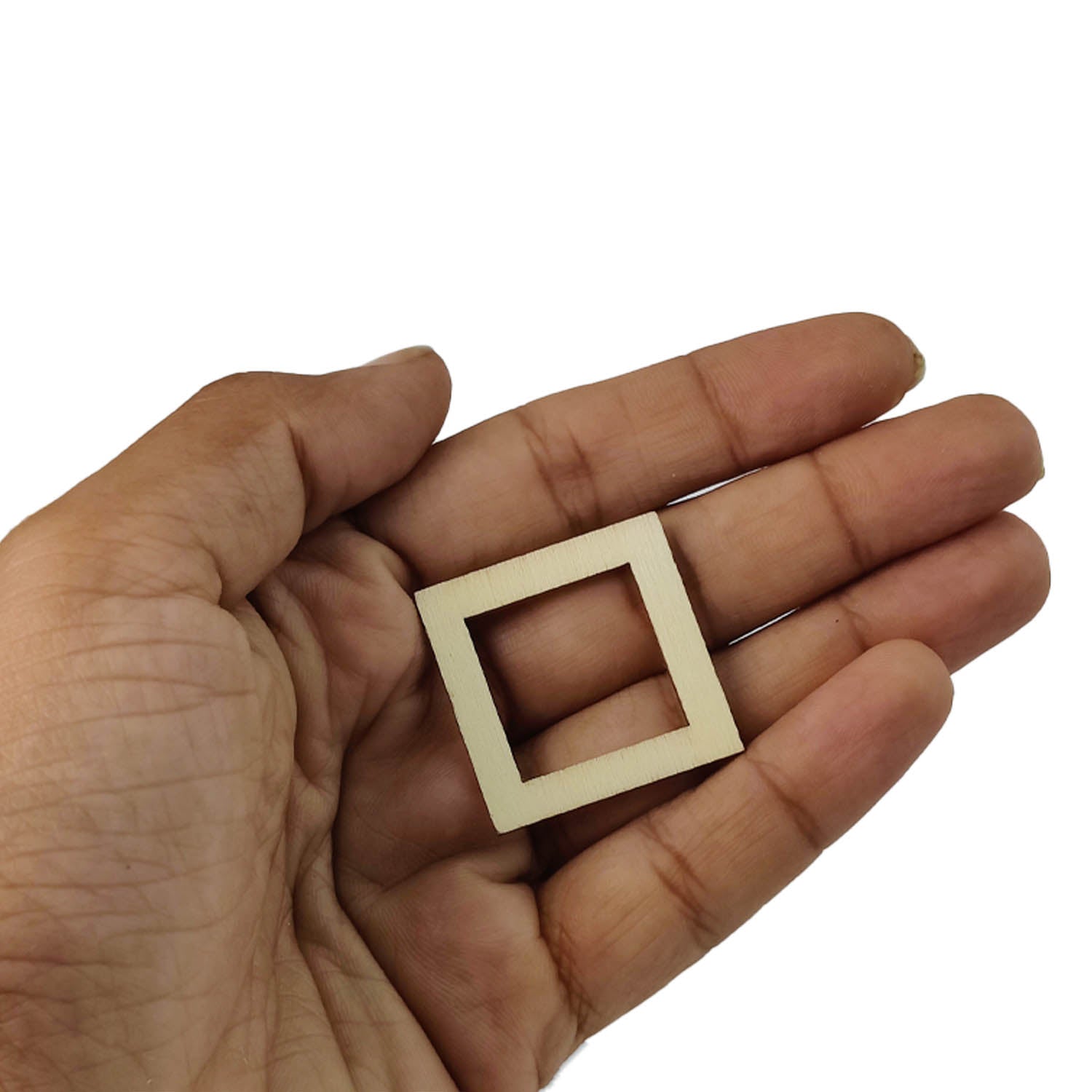 Wooden Rings 3x3x0.25 CM (10 Pieces) Square For Sewing Macrame Crochet DIY Crafts Painting Arts Decoration [jefs-embelshcabo-00004-m4]