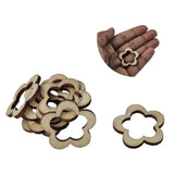Wooden Rings 19x17 MM (10 Pieces) Flower For Sewing Macrame Crochet DIY Crafts Painting Arts Decoration [jefs-embelshcabo-00004-m5]