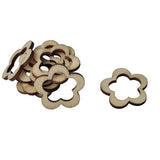 Wooden Rings 19x17 MM (10 Pieces) Flower For Sewing Macrame Crochet DIY Crafts Painting Arts Decoration [jefs-embelshcabo-00004-m5]