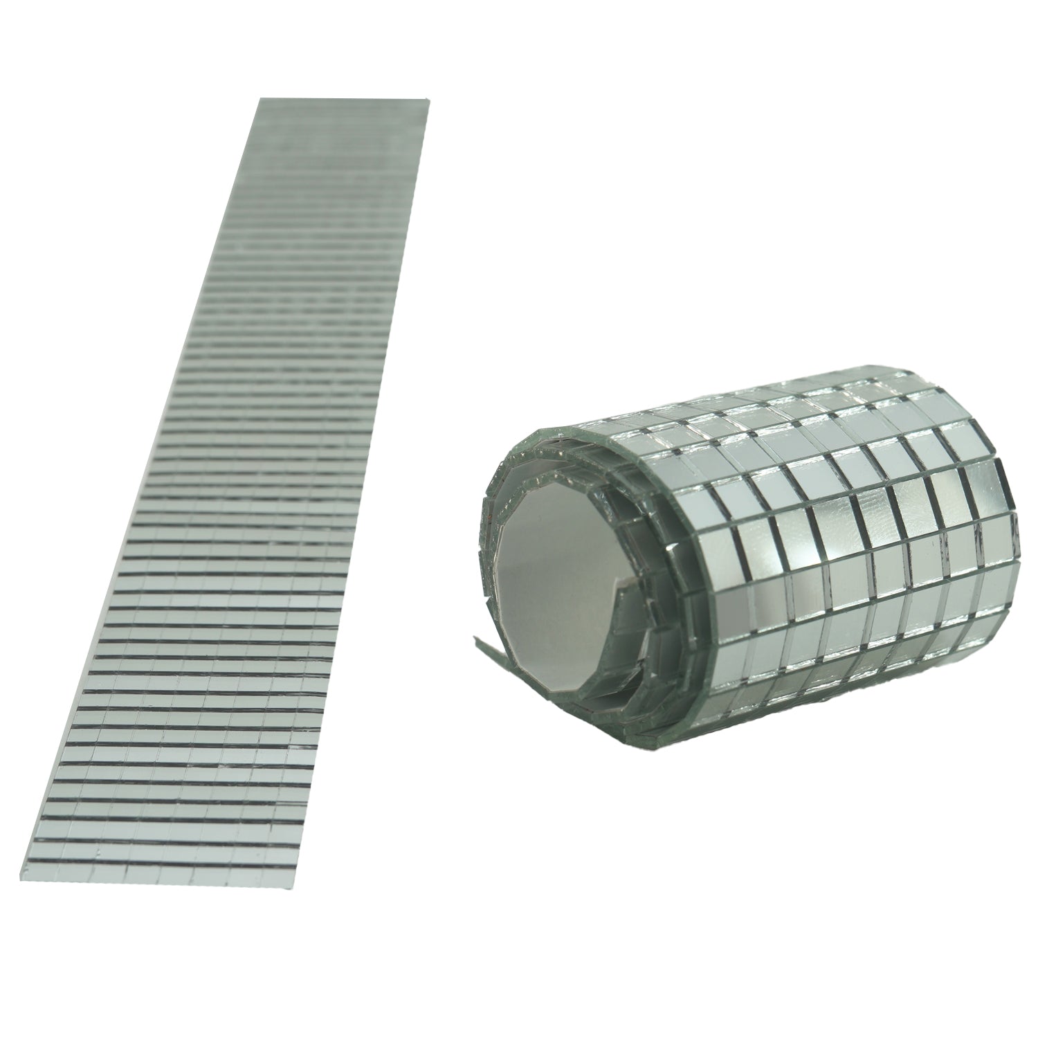 Mini 5 MM Self Adhesive Glass Mirror Stickers (1 Meter, 1650+ Pieces) Transparent Square For Embroidery Crafts Jewellery Making Decoration [jefs-embelshcabo-00005-m2]