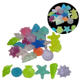 Acrylic Glow In the Dark Aquarium Sea Organism Shaped Stones (75+ Pieces) 2 to 3.5 CM Mixed Colors For Fish Tank Decoration Crafts [jefs-embelshcabo-00007-m3]