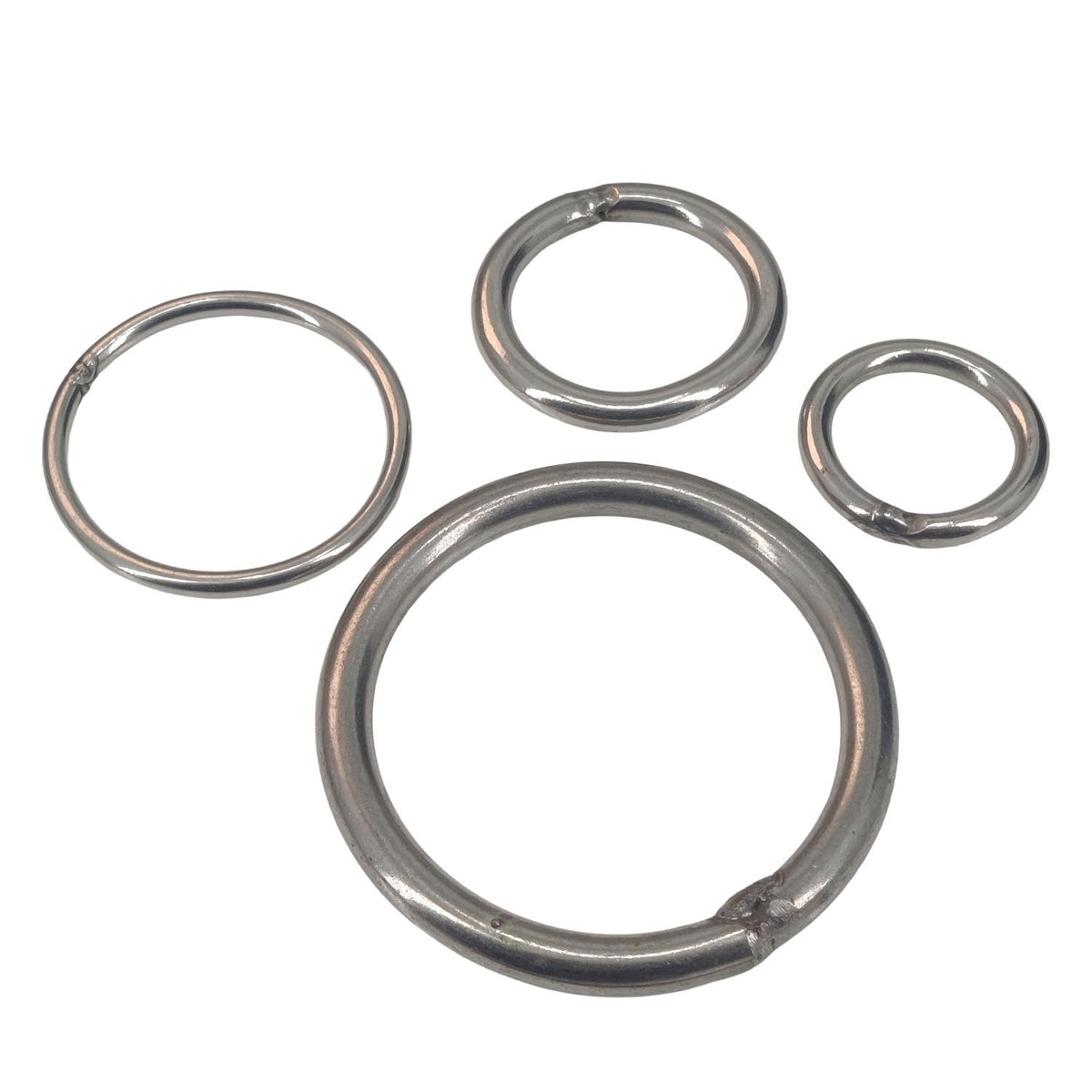 Stainless Steel Rings (45x6, 35x5, 78x7.5, 53x3.5 MM x 1 PC Each) Heavy Duty Silver Color For DIY Crafts Projects Macrame Dream Catchers Blinds