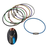 Stainless Steel Strong Cable Wire Keychain Cords Finished Dia 1.9 Inch Thickess 1.5 MM With Screw Clasps For ID Tags Luggage Multipurpose