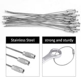Stainless Steel Strong Cable Wire Keychain Cords Finished Dia 1.9 Inch Thickess 1.5 MM With Screw Clasps For ID Tags Luggage Multipurpose [jefs-gnrlcrftsupp-00005]