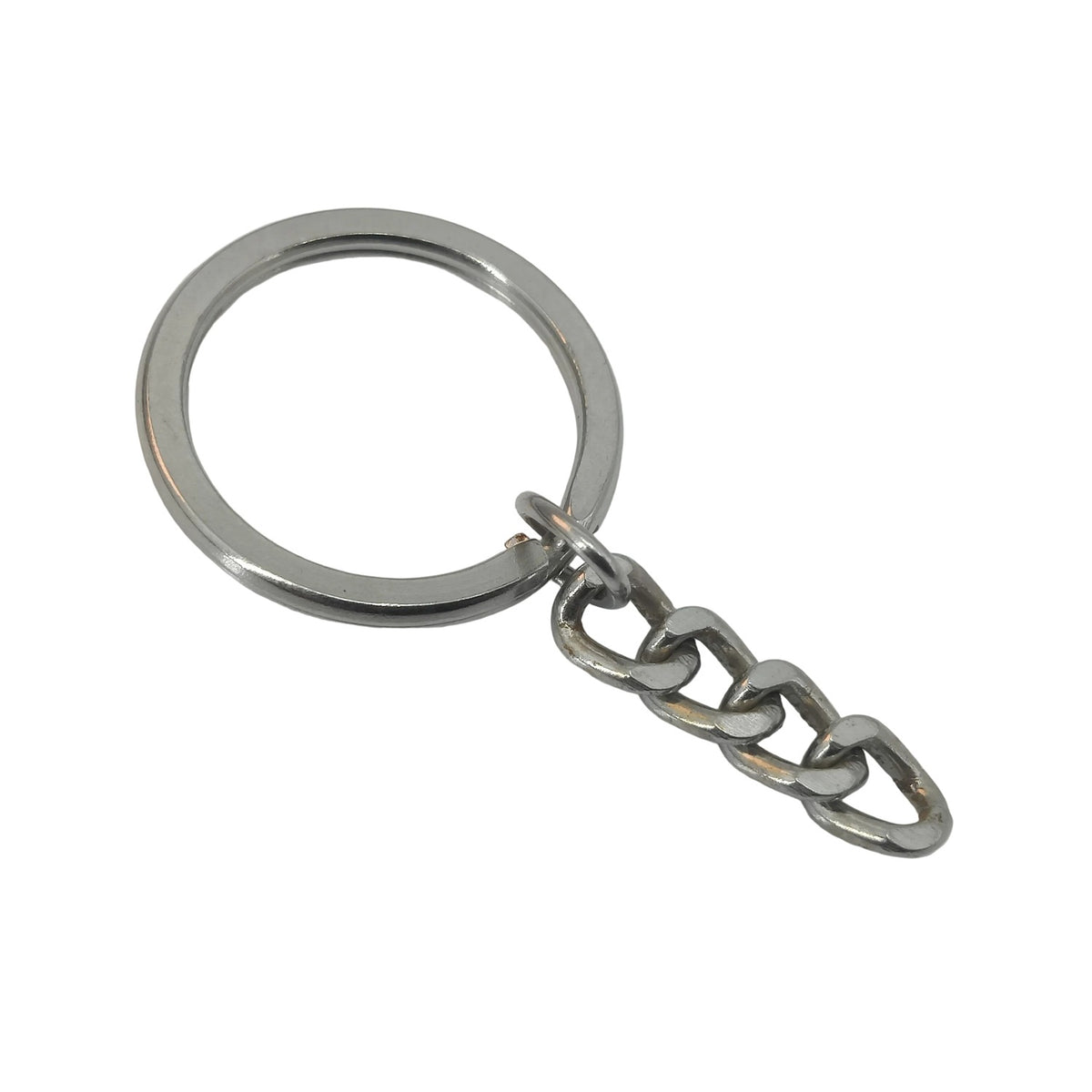 Keychain Making Mild Steel Ring Base 1 Inch / 25 MM Round Silver Color (Pack of 10 pieces)