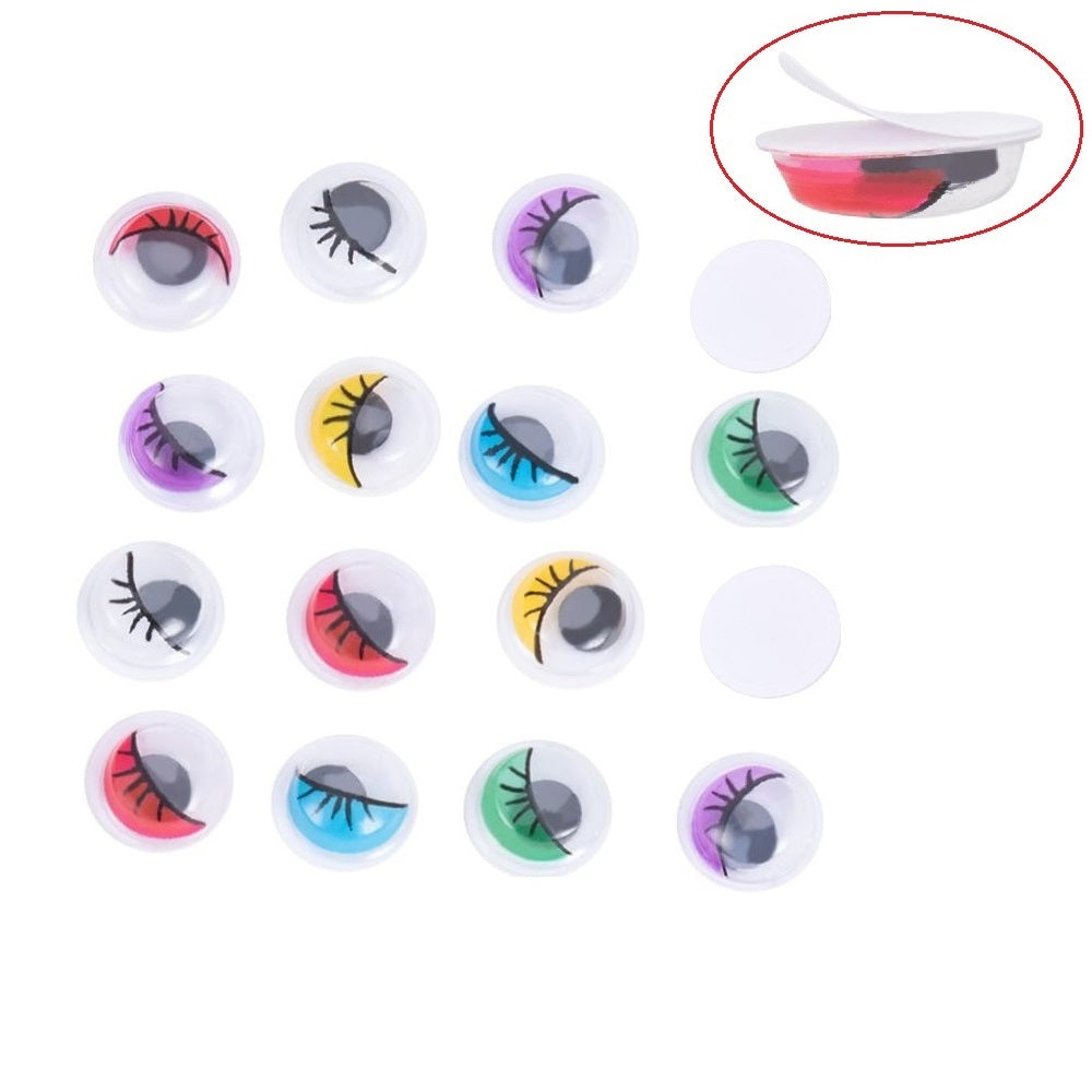 Plastic Wiggle Googly Eyes 10 MM (25 Pieces, Mixed Colors) Round Self Adhesive For Doll Toy Making DIY Crafts [jefs-gnrlcrftsupp-00051-m1]