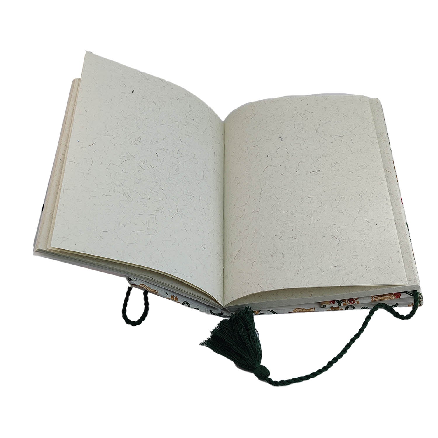 Vintage Handmade Journal Notebook (1 PC x 50 Pages) 6x8 Inch Bamboo Sticks Organic Cotton Papers Thread Tassle Lock Personal Gifts Multicolor [jefs-offcstnry-00003-m10]