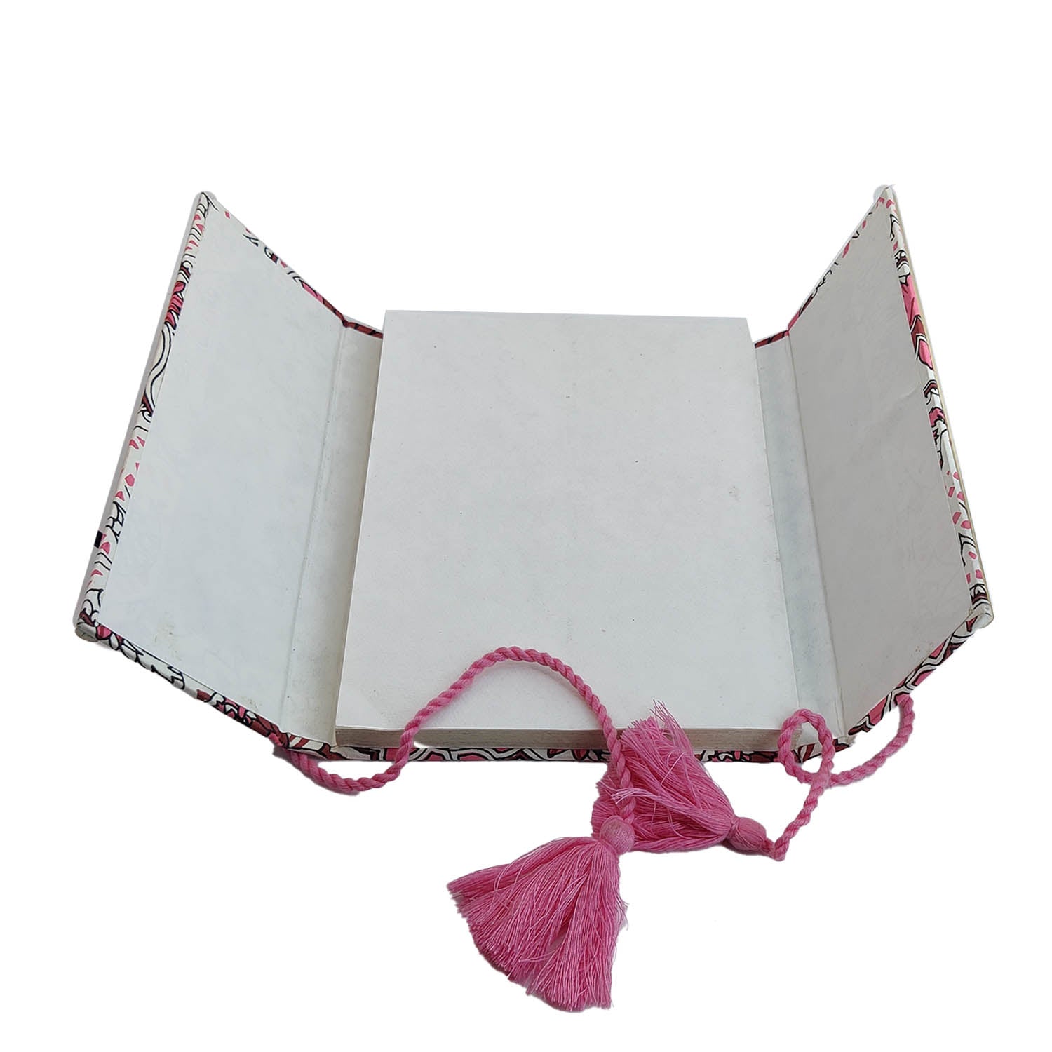 Handmade Vintage Journal Notebook (1 PC x 50 Pages) 6x8 Inch Bamboo Sticks Organic Cotton Papers Thread Tassle Lock Personal Gifts Multicolor [jefs-offcstnry-00003-m11]