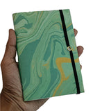Handmade Vintage Journal Notebook (1 PC x 36 Pages) 4x6 Inch Cotton & Organic Papers Handstitched Elastic Lock For Gifts Multicolor [jefs-offcstnry-00003-m4]