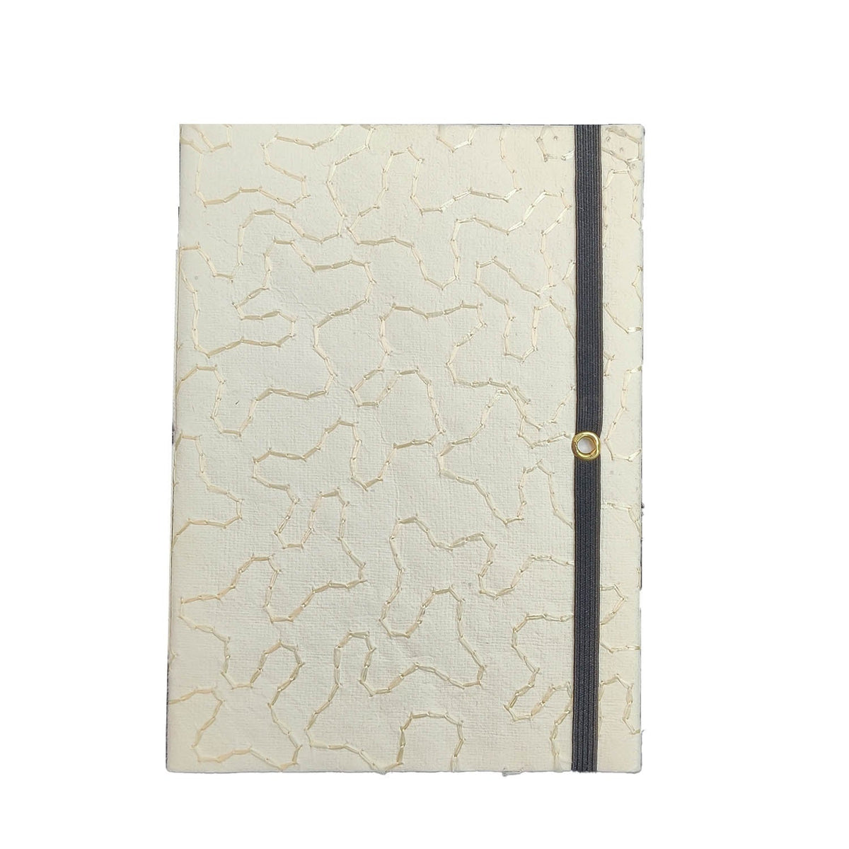 Vintage Handmade Journal Flap Notebook (1 PC x 18 Pages) 5x7 Inch Elastic Lock Organic & Cotton Papers Personal Corporate Gifts Multicolor [jefs-offcstnry-00003-m8]