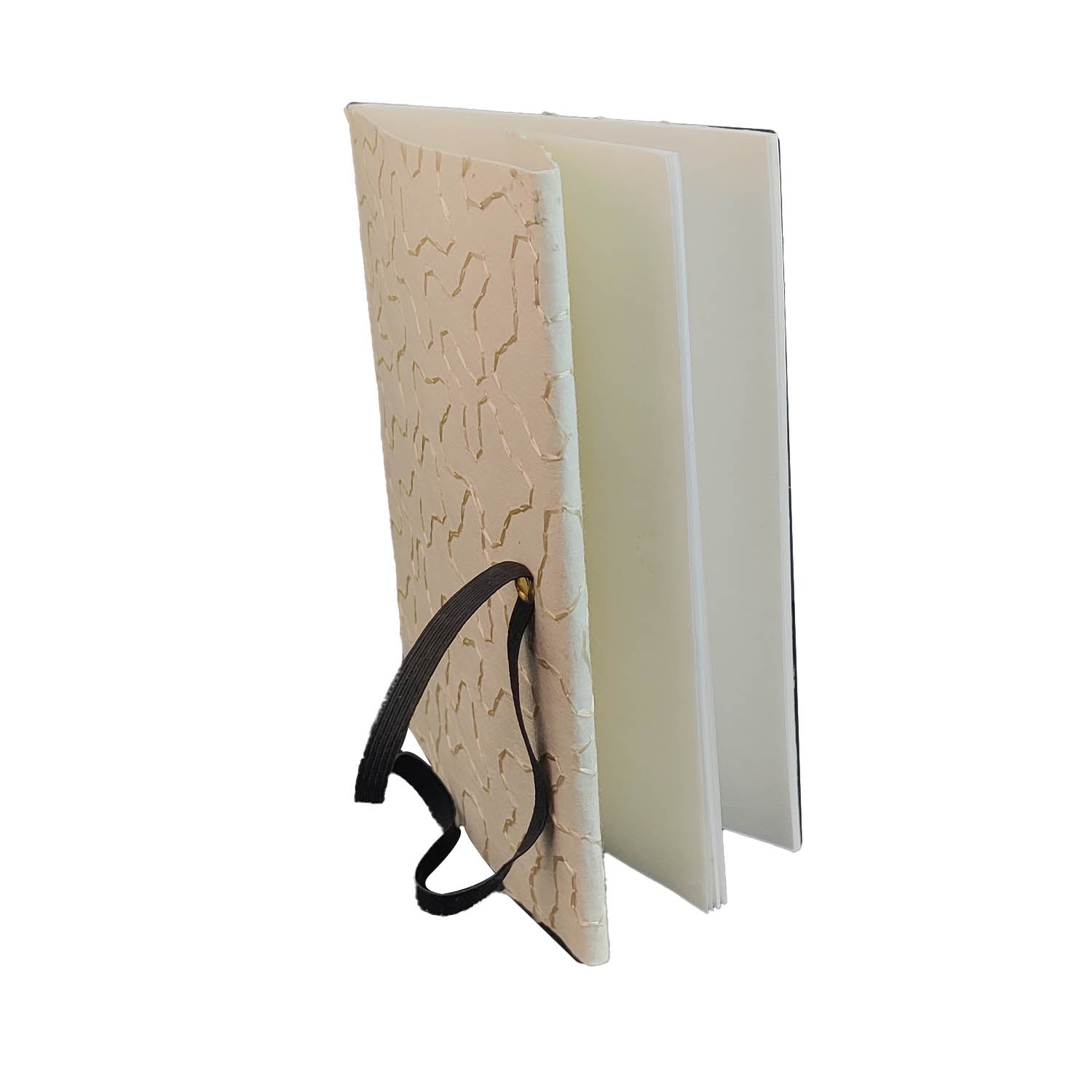 Vintage Handmade Journal Flap Notebook (1 PC x 18 Pages) 5x7 Inch Elastic Lock Organic & Cotton Papers Personal Corporate Gifts Multicolor [jefs-offcstnry-00003-m8]