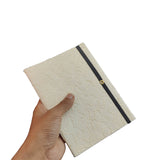 Vintage Handmade Journal Flap Notebook (1 PC x 18 Pages) 5x7 Inch Elastic Lock Organic & Cotton Papers Personal Corporate Gifts Multicolor [jefs-offcstnry-00003-m8]