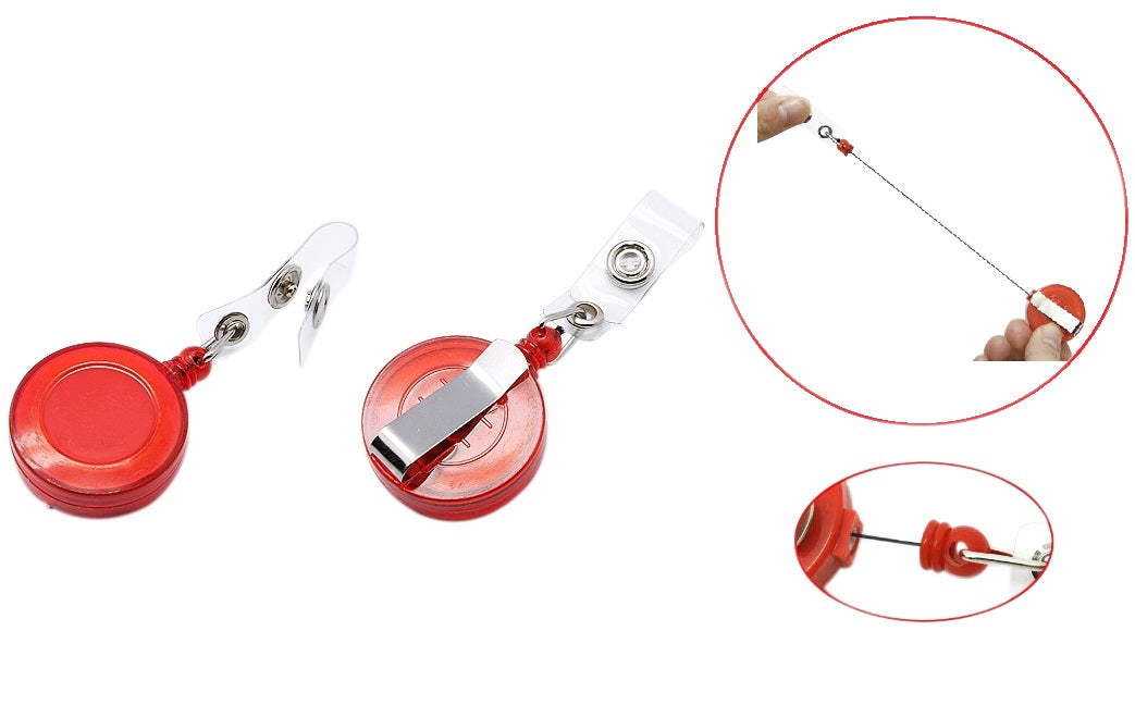 [**Only For Prepaid Orders, Above Rs 500, Only One Unit Per Customer**] Free Giveaway Product ID Card Holder (1 Piece) Red Retractable