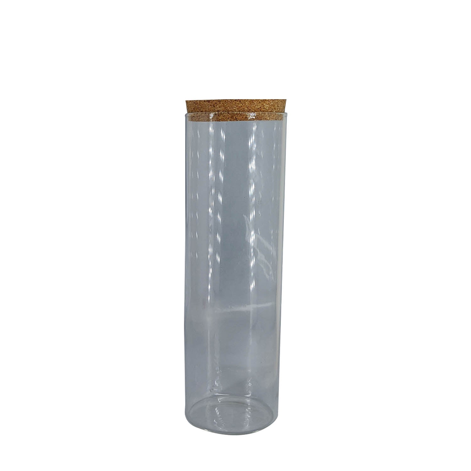 Glass Dome Cloche Cover Containers 1000 ML 25x7.5 CM (1 Piece) Bottles Bell Jars With Cork Lid For Gifts Decoration Plants Storage [jefs-pack-boxnsupp-00122-m10]