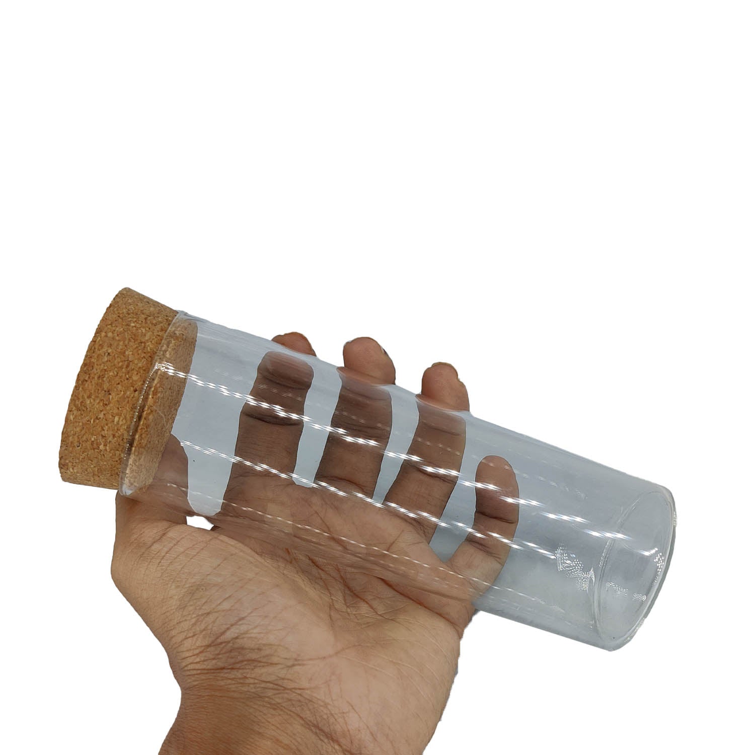 Glass Dome Cloche Cover Containers 250 ML 15x5 CM (1 Piece) Bottles Bell Jars With Cork Lid For Gifts Decoration Plants Storage [jefs-pack-boxnsupp-00122-m13]