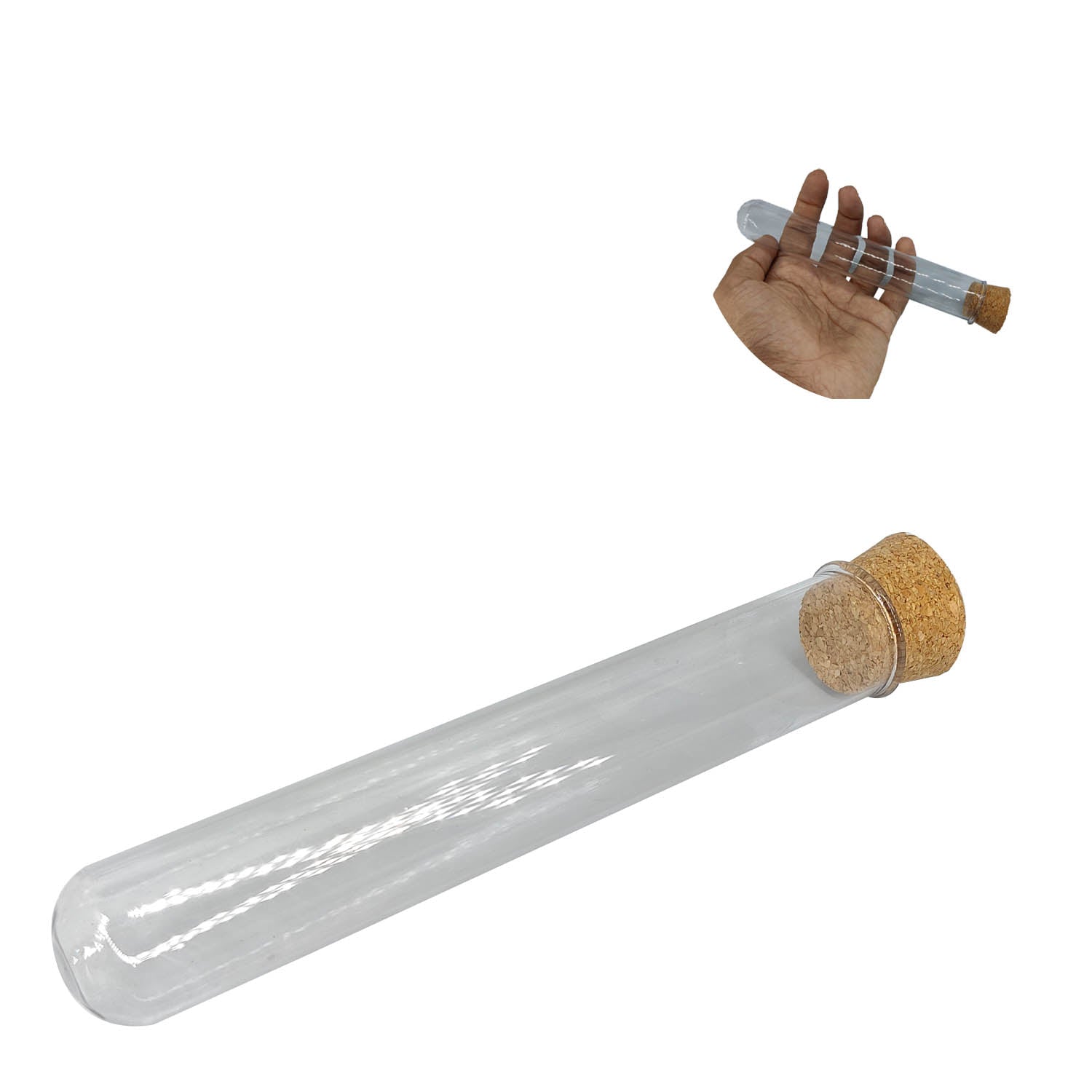 Glass Dome Cloche Cover Containers 60 ML 15x2.5 CM (3 Pieces) Bottles Tube Vials With Cork Lid For Gifts Decoration Crafts Storage [jefs-pack-boxnsupp-00122-m14]