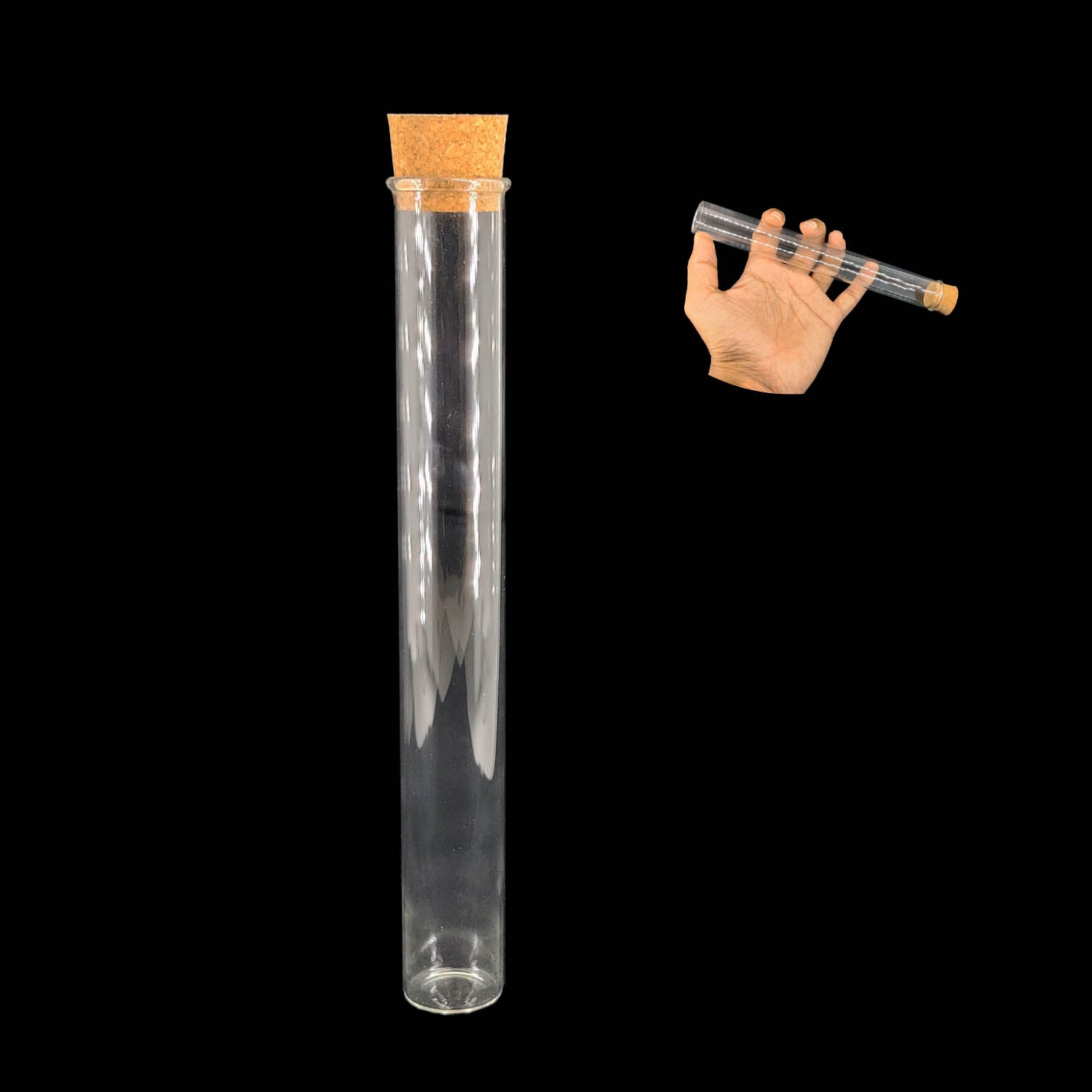 Glass Dome Cloche Cover Containers 100 ML 20x2.5 CM (3 Pieces) Bottles Tube Vials With Cork Lid For Gifts Decoration Crafts Storage [jefs-pack-boxnsupp-00122-m16]